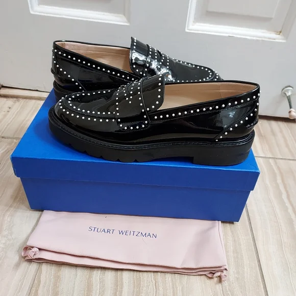 Stuart Weitzman Pearl Parker Patent Leather Chunky Loafer - Picture 5 of 11